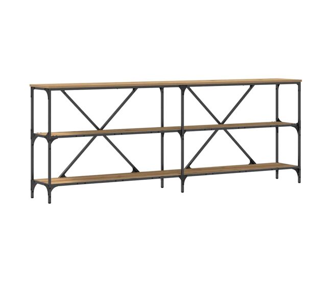Mesa consola - mesa de entrada com prateleira carvalho artisiano 180 x 30 x 75 cm