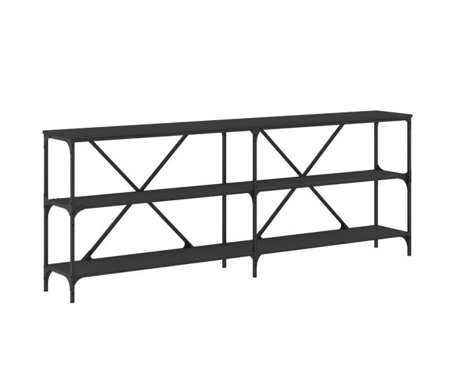 Mesa consola - mesa de entrada 200x30x75 cm derivados de madeira e ferro preto