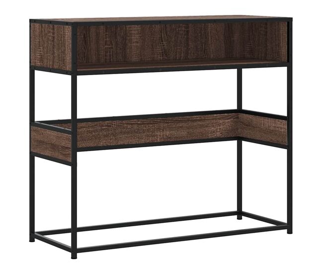 Mesa consola - mesa de entrada 90x35x80 cm derivados madeira carvalho castanho