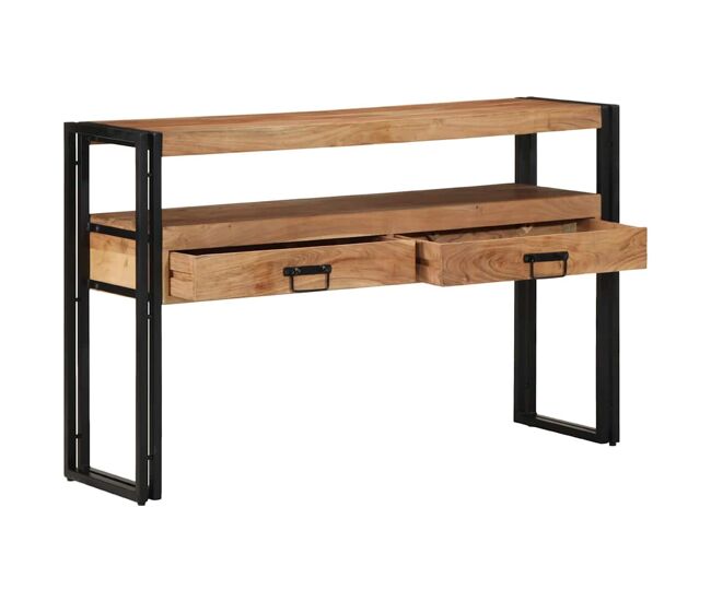 Mesa consola - mesa de entrada castanho 120 x 33 x 75 cm madeira de acácia maciça