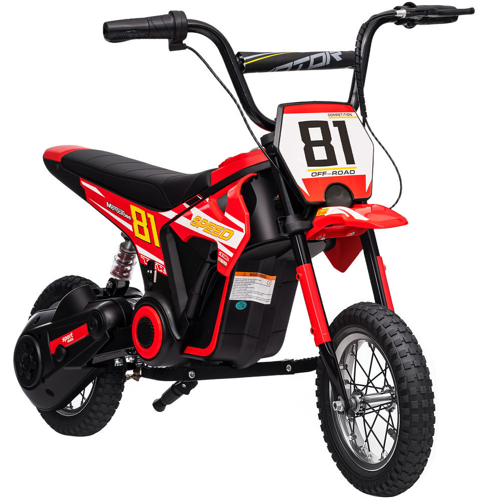 Aiyaplay mota elétrica para crianças 24v mota elétrica infantil com motor 250w velocidade de 6-16km/h rodas de ø30,5 cm e suspensão traseira para crianças de 8-12 anos 119x64x76,5 cm vermelho