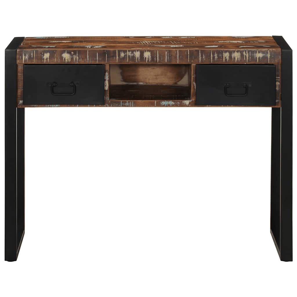 Mesa consola - mesa de entrada multicor 100x35x75 cm madeira maciça recuperada