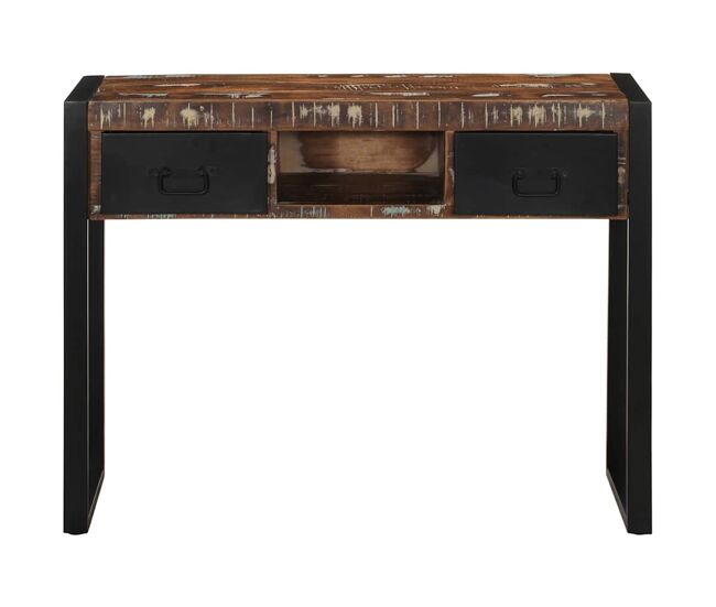 Mesa consola - mesa de entrada multicor 100x35x75 cm madeira maciça recuperada