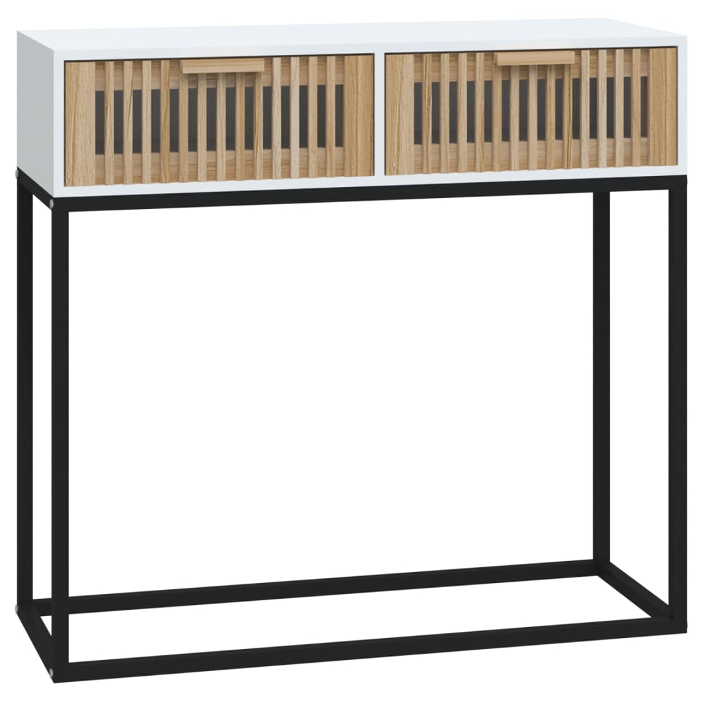 Mesa consola - mesa de entrada 80x30x75 cm derivados de madeira e ferro branco