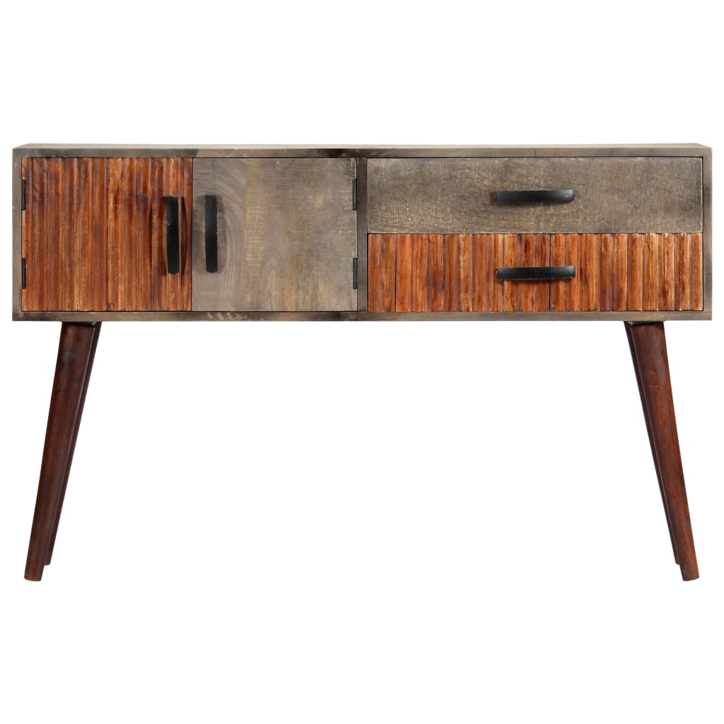 Mesa consola - mesa de entrada 120x35x75 cm mangueira áspera maciça cinzento