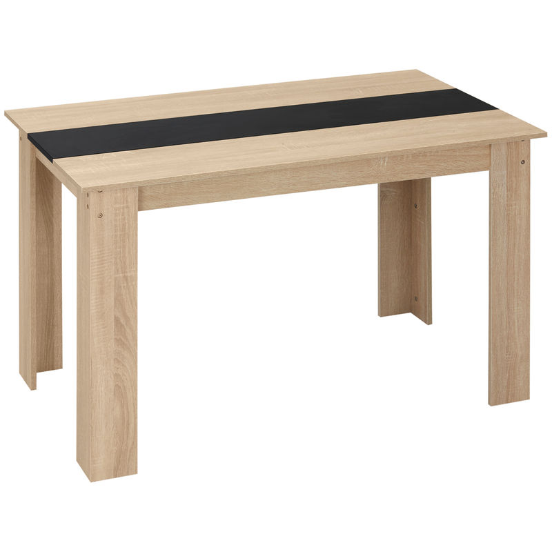 Homcom mesa de sala de jantar para 4-6 pessoas mesa de cozinha retangular estilo moderno com bancada de melamina de madeira carga 50 kg 120x69x75 cm