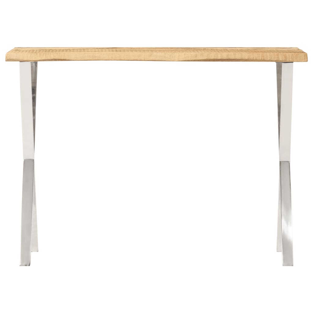 Mesa consola - mesa de entrada c/ borda viva 105x33x76cm madeira mangueira maciça