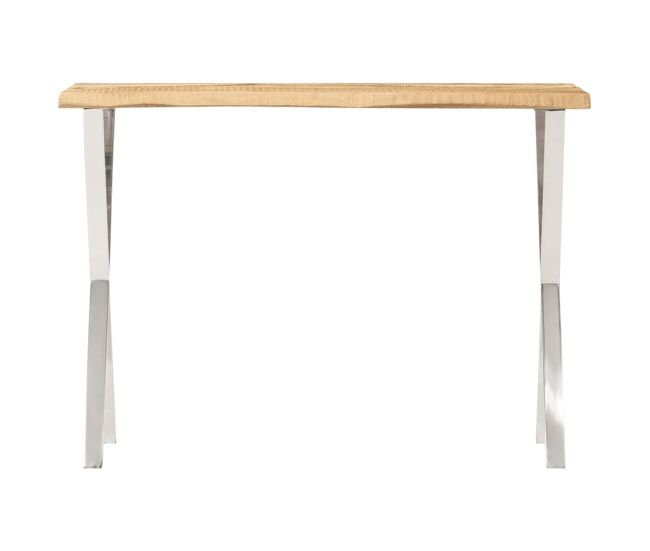 Mesa consola - mesa de entrada c/ borda viva 105x33x76cm madeira mangueira maciça