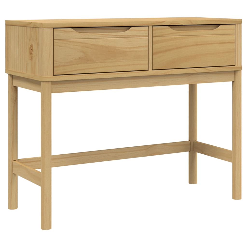 Mesa consola - mesa de entrada floro 89,5x36,5x73 cm pinho maciço castanho mel