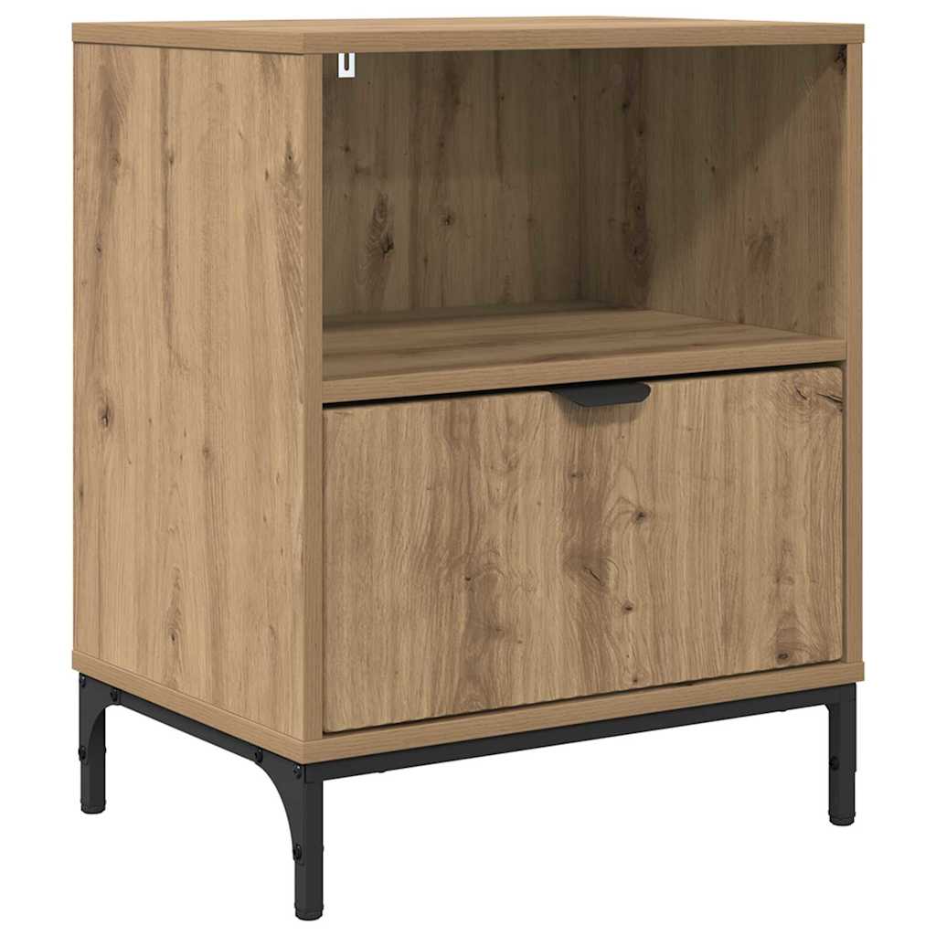 Mesa de cabeceira - mesinha de cabeceira com gaveta carvalho artisiano 49 x 36 x 61 cm