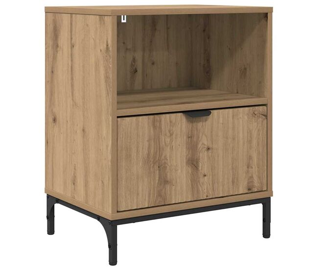 Mesa de cabeceira - mesinha de cabeceira com gaveta carvalho artisiano 49 x 36 x 61 cm