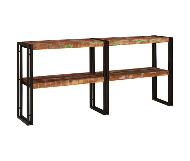 Mesa consola - mesa de entrada multicolor 160 x 33 x 75 cm madeira recuperada maciça