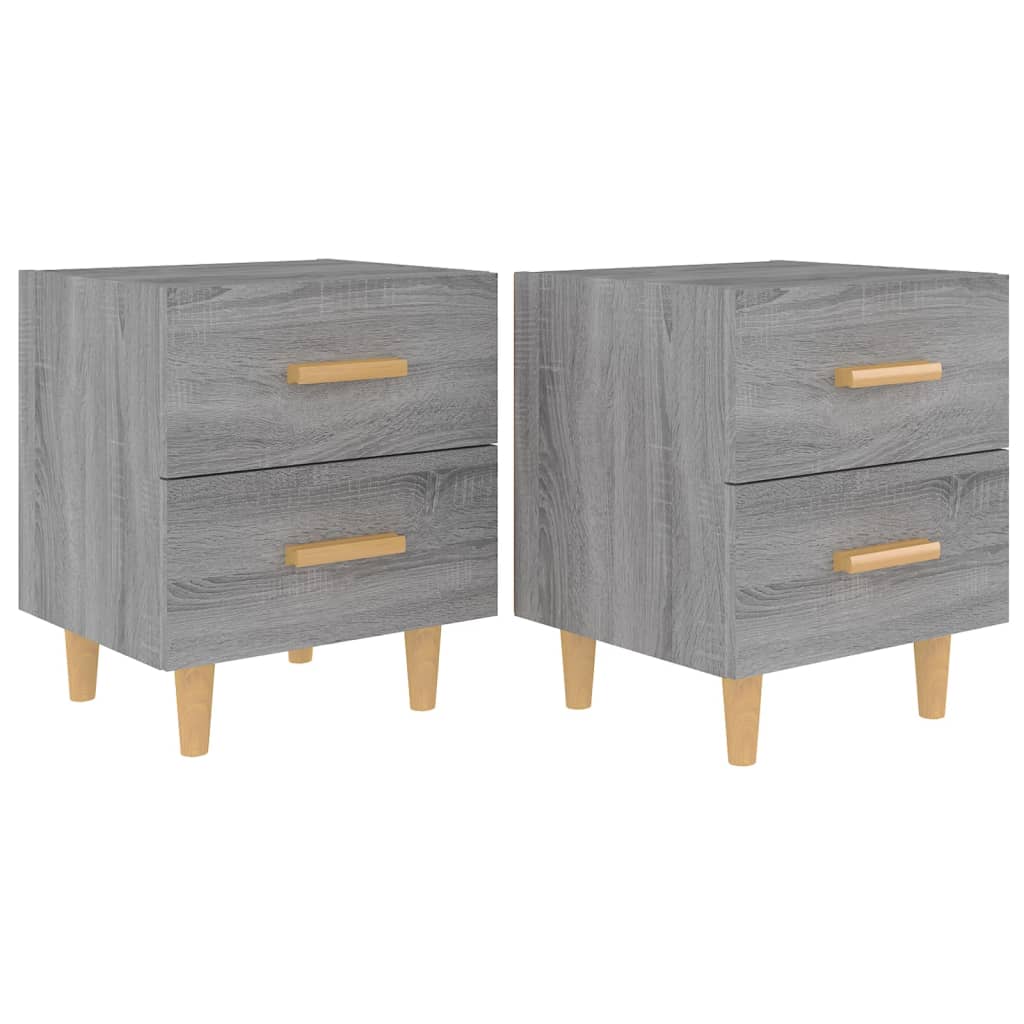 Lote de 2 mesas de cabeceira - mesinhas de cabeceira 40x35x47,5 cm sonoma cinzento