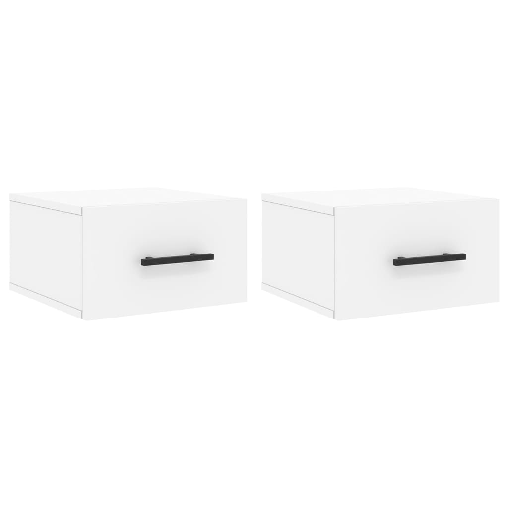 Lote de 2 mesas de cabeceira parede - mesinhas de cabeceira 35x35x20 cm branco
