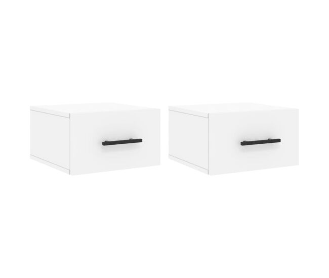 Lote de 2 mesas de cabeceira parede - mesinhas de cabeceira 35x35x20 cm branco