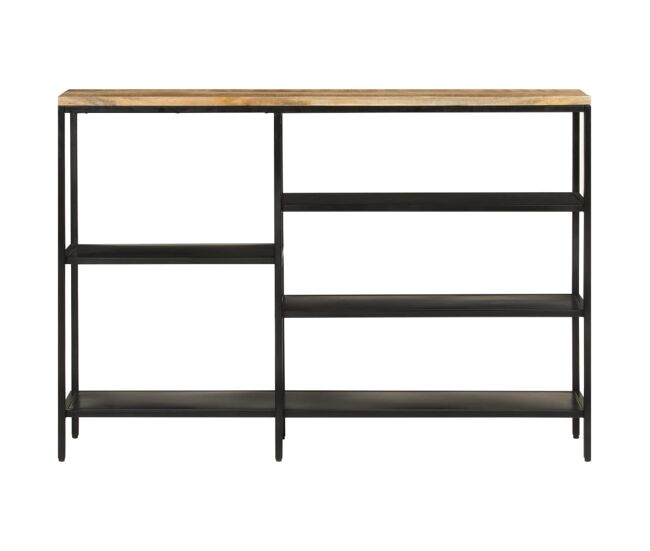 Mesa consola - mesa de entrada 110x30x75 cm madeira mangueira áspera maciça/ferro