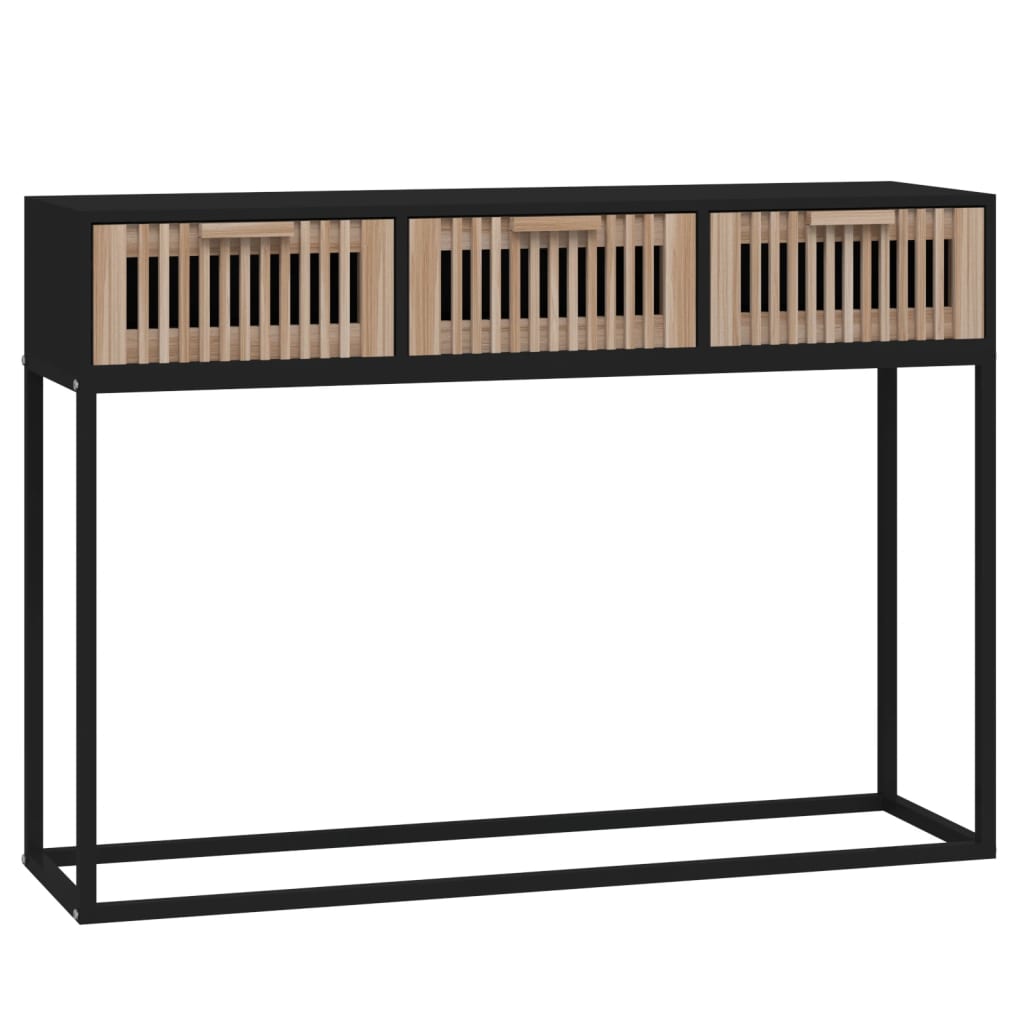 Mesa consola - mesa de entrada 105x30x75 cm derivados de madeira e ferro preto