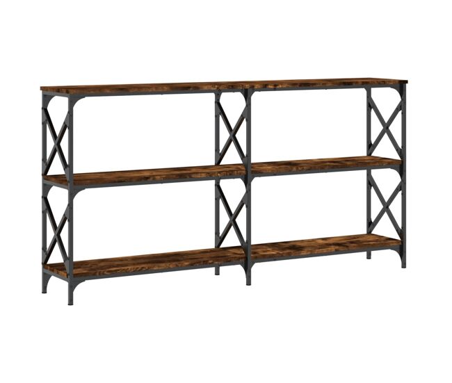 Mesa consola - mesa de entrada 156x28x80,5cm derivados de madeira carvalho fumado