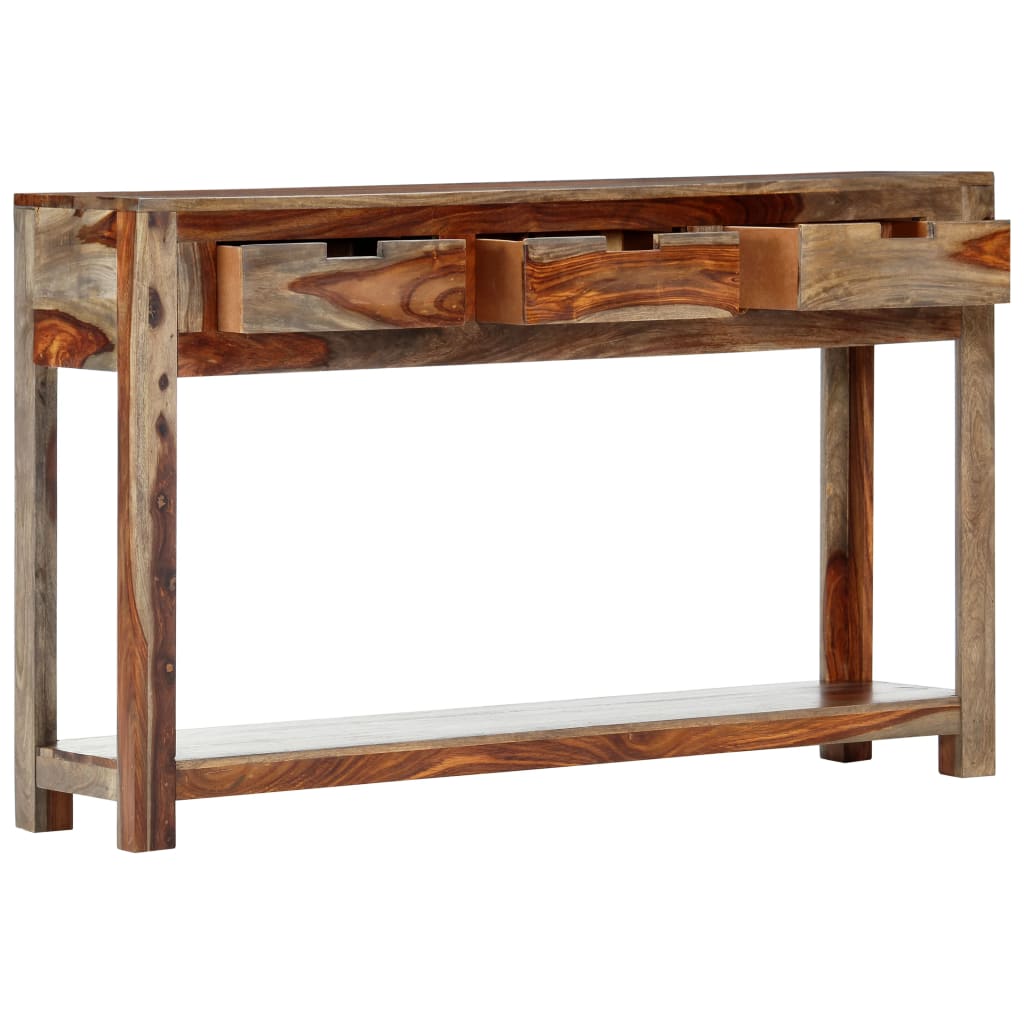 Mesa consola - mesa de entrada c/ 3 gavetas 120x30x75 cm madeira acácia maciça