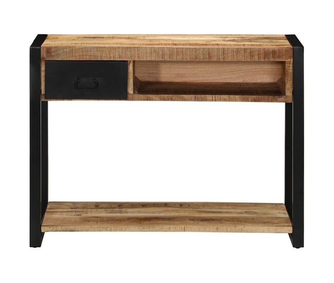 Mesa consola - mesa de entrada 100x35x75 cm manga de madeira áspera maciça