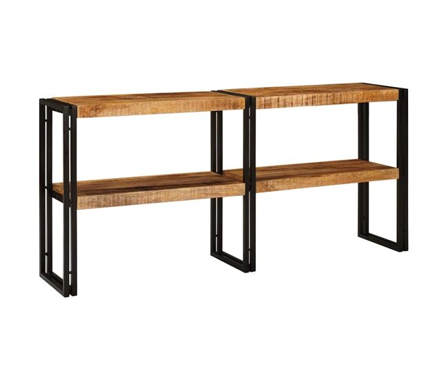 Mesa consola - mesa de entrada castanho 160 x 33 x 75 cm madeira de mangueira maciça