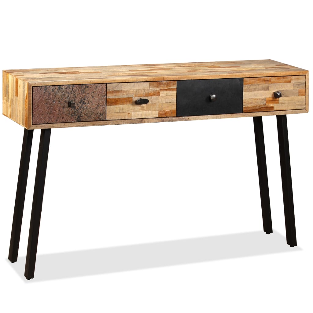 Mesa consola - mesa de entrada teca reciclada maciça 120x30x76 cm
