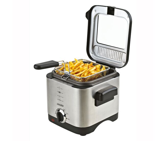Mesko ms4910 fritadeira eléctrica a óleo 1,5 litros pequena, frigideira antiaderente, filtro anti-odor, 900,