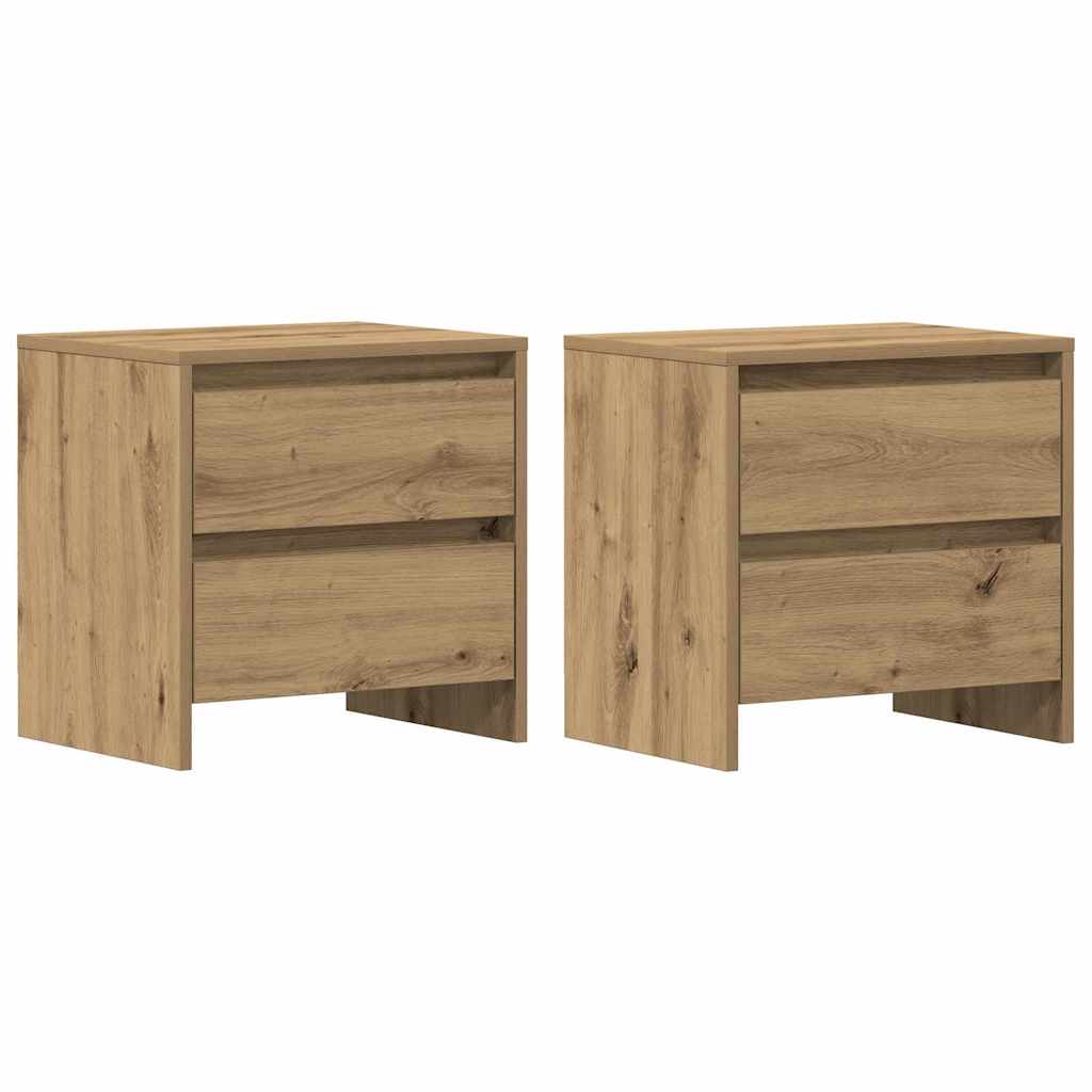 Lote de 2 mesa de cabeceira mesinha de cabeceira - carvalho artisiano 45 x 34 x 44.5 cm