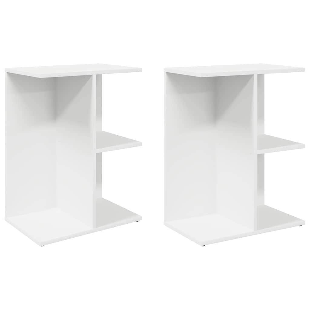 Lote de 2 mesas de cabeceira - mesinhas de cabeceira 46,5x29x61 cm derivados de madeira branco