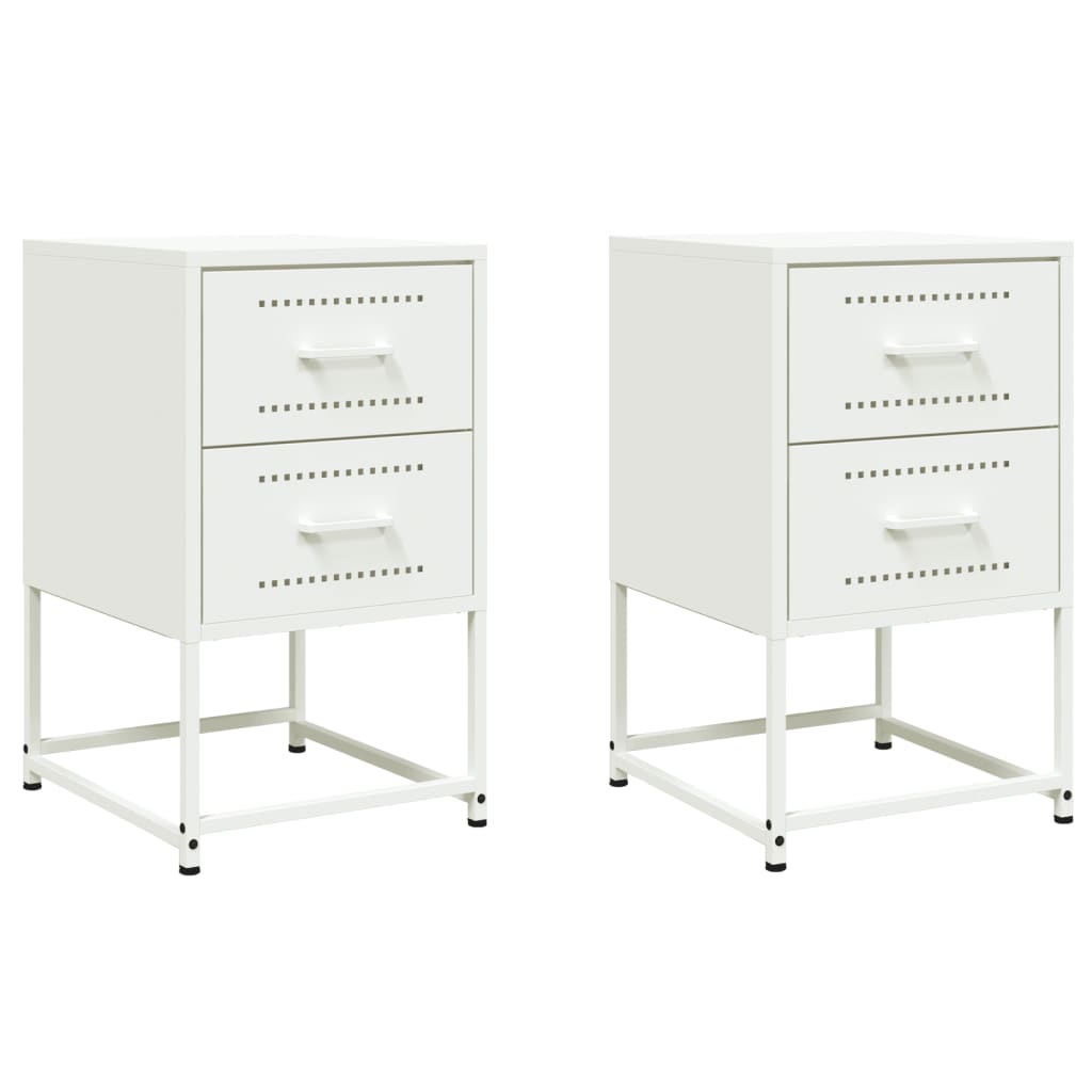 Lote de 2 mesas de cabeceira - mesinhas de cabeceira 36x39x60,5 cm aço branco