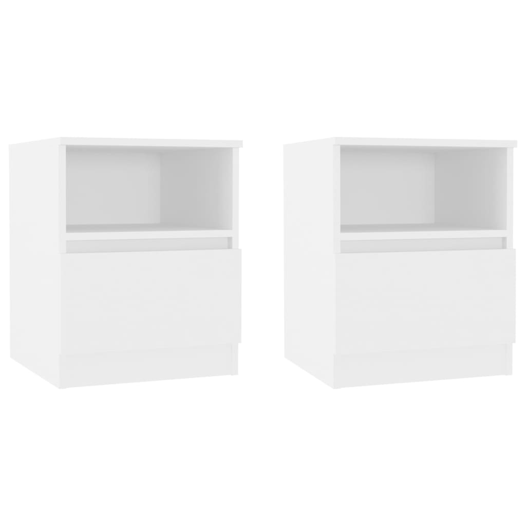 Lote de 2 mesas de cabeceira - mesinhas de cabeceira 40x40x50 cm derivados de madeira branco