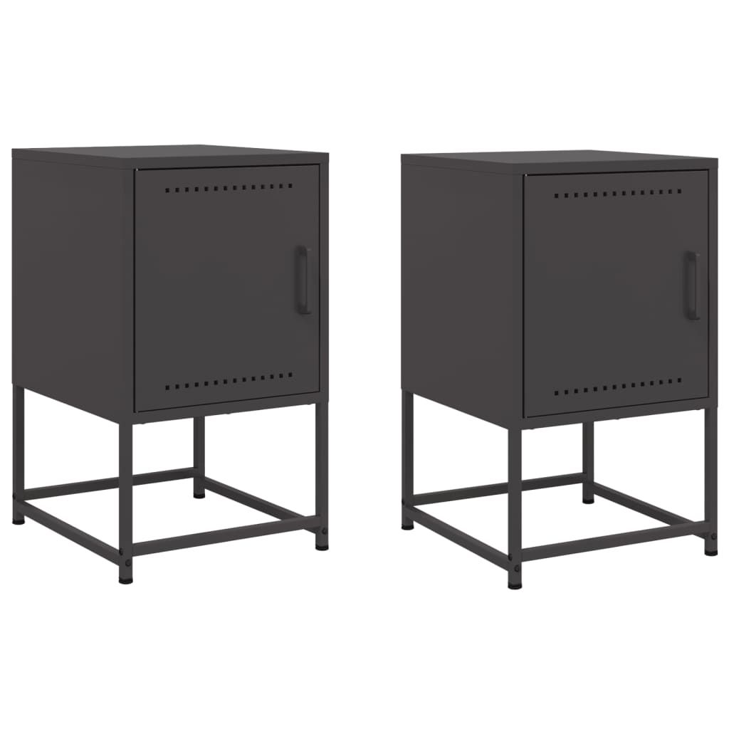 Lote de 2 mesas de cabeceira - mesinhas de cabeceira 36x39x60,5 cm aço preto