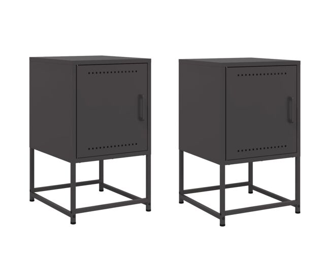 Lote de 2 mesas de cabeceira - mesinhas de cabeceira 36x39x60,5 cm aço preto
