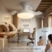 Ventilador de teto com luz pequeno Ventilador de teto com luz pequeno Branco