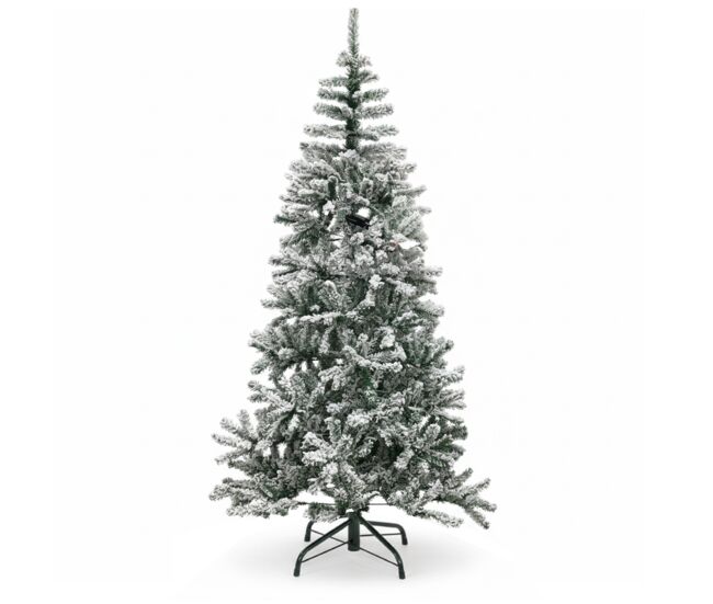 árvore de natal artificial luxuosa de 180 cm com efeito de neve premium, galhos frondosos de pvc