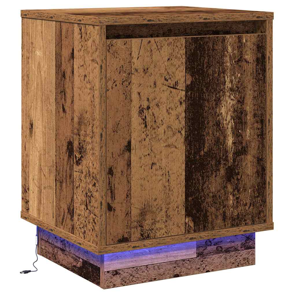 Mesa de cabeceira - mesinha de cabeceira com madeira antiga 39 x 34,5 x 50 cm