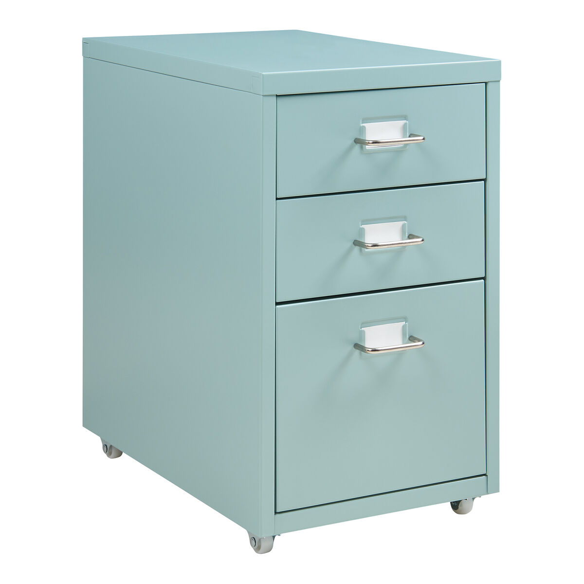 Armário de arquivo móvel kökar com 3 gavetas aço 48x28x41 cm verde [en.casa]