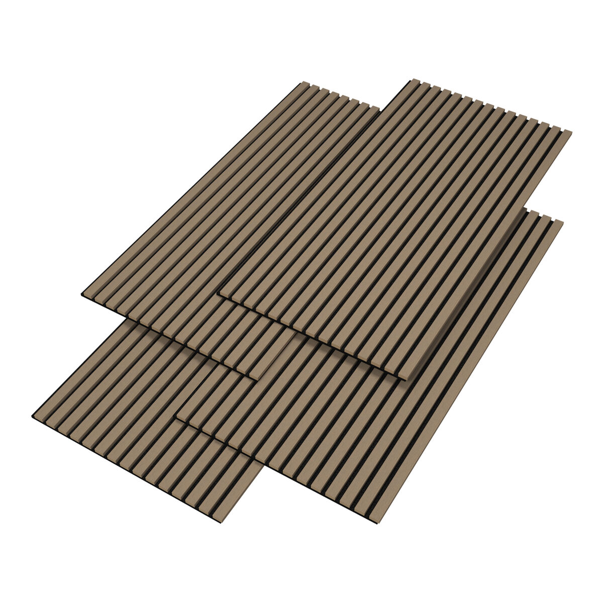 Conjunto de 4x painéis acústicos de parede 3D Vang MDF Nogal