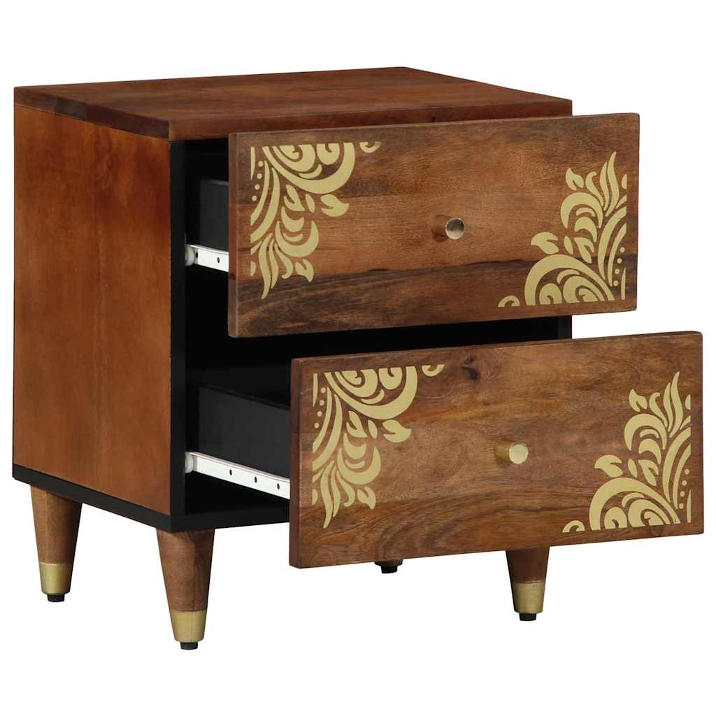 Mesa de cabeceira - mesinha de cabeceira com gaveta castanho mel 40 x 33 x 46 cm