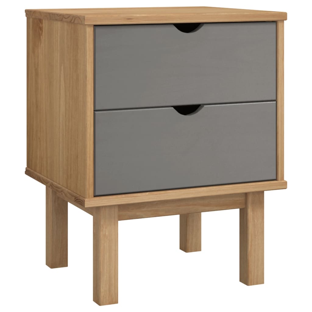 Mesa de cabeceira - mesinha de cabeceira 45x39x57 cm pinho maciço castanho/cinza