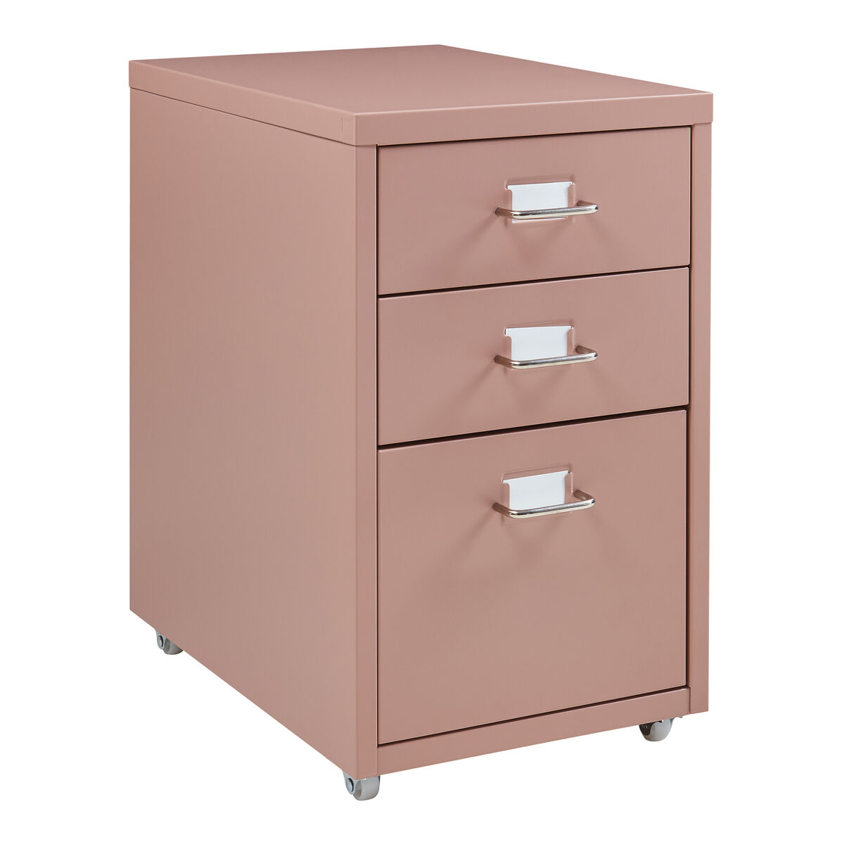 Armário de arquivo móvel kökar com 3 gavetas aço 48x28x41 cm castanho claro [en.casa]