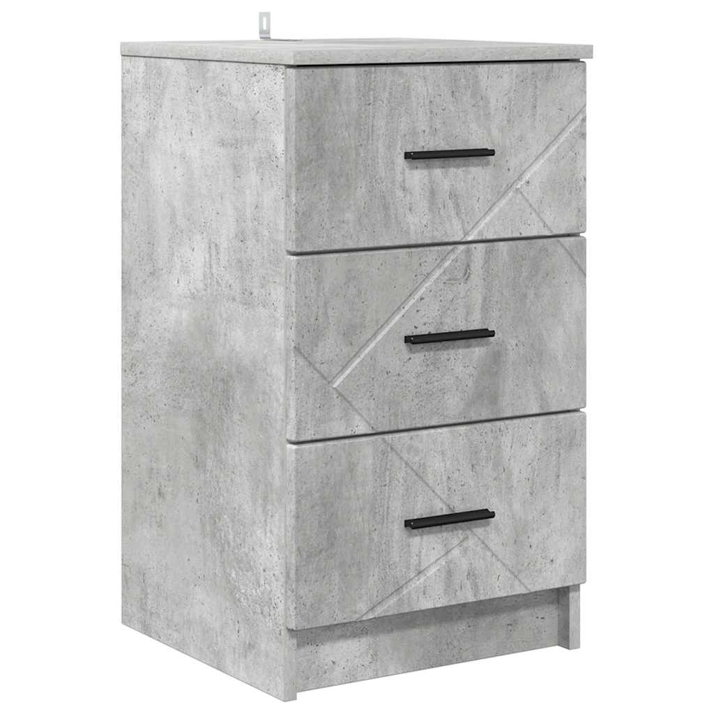 Mesa de cabeceira - mesinha de cabeceira cinzento cimento 38 x 38 x 66 cm