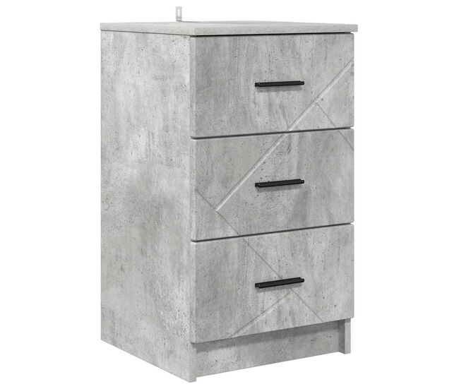 Mesa de cabeceira - mesinha de cabeceira cinzento cimento 38 x 38 x 66 cm
