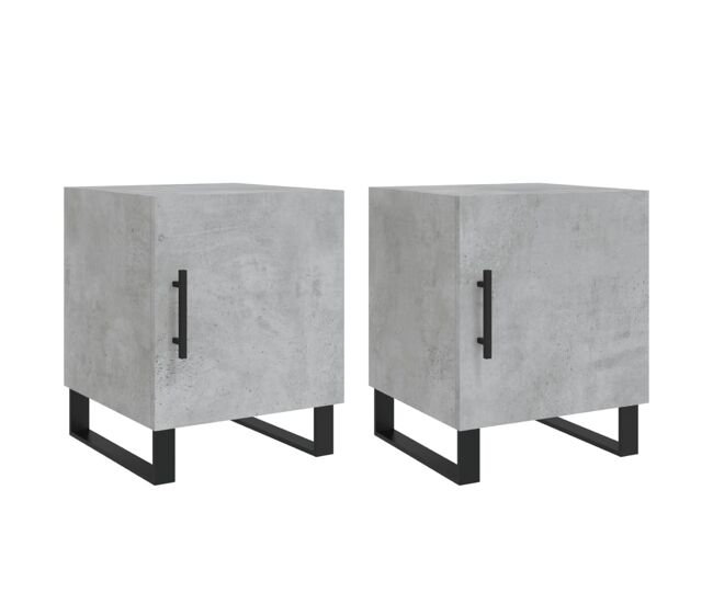 Lote de 2 mesas de cabeceira mesinhas de cabeceira - 40x40x50 cm derivados madeira cinza cimento