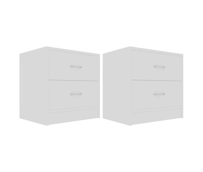 Lote de 2 mesas de cabeceira - mesinhas de cabeceira 40x30x40cm derivados de madeira branco