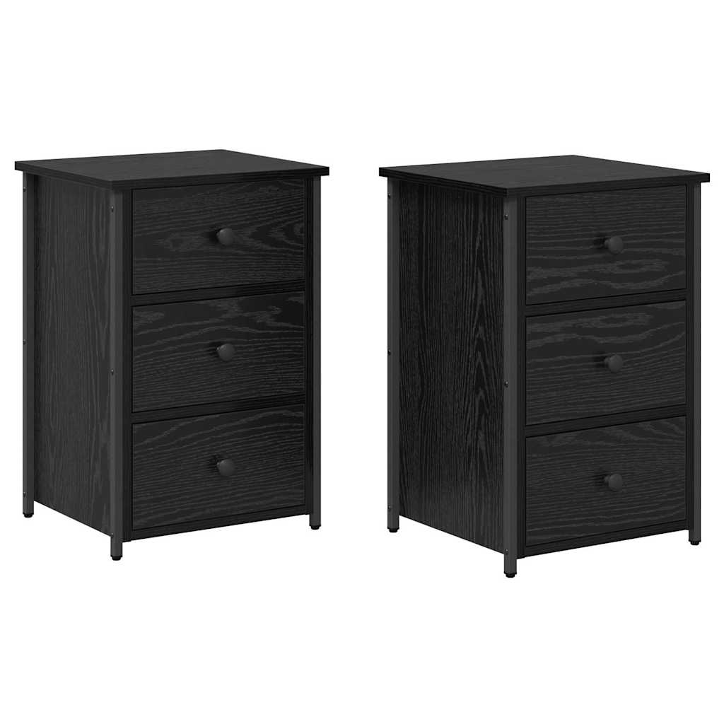 Mesa de cabeceira - mesinha de cabeceira com gaveta carvalho preto 40 x 36 x 60 cm