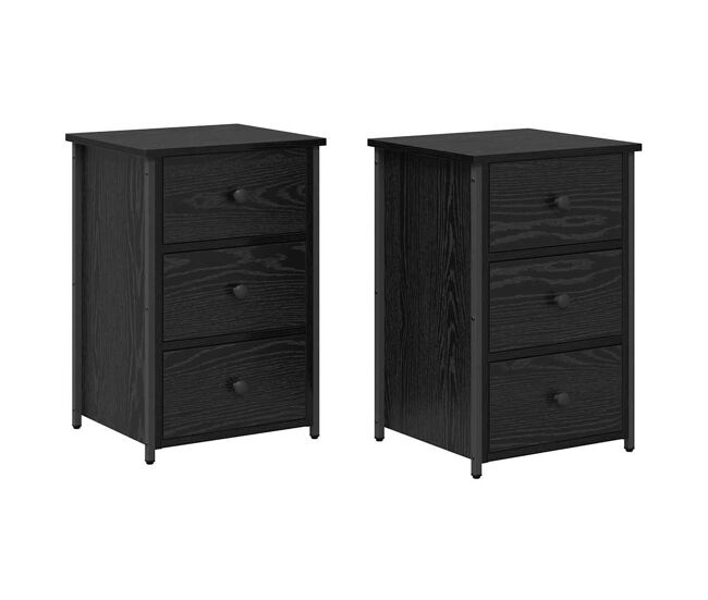 Mesa de cabeceira - mesinha de cabeceira com gaveta carvalho preto 40 x 36 x 60 cm