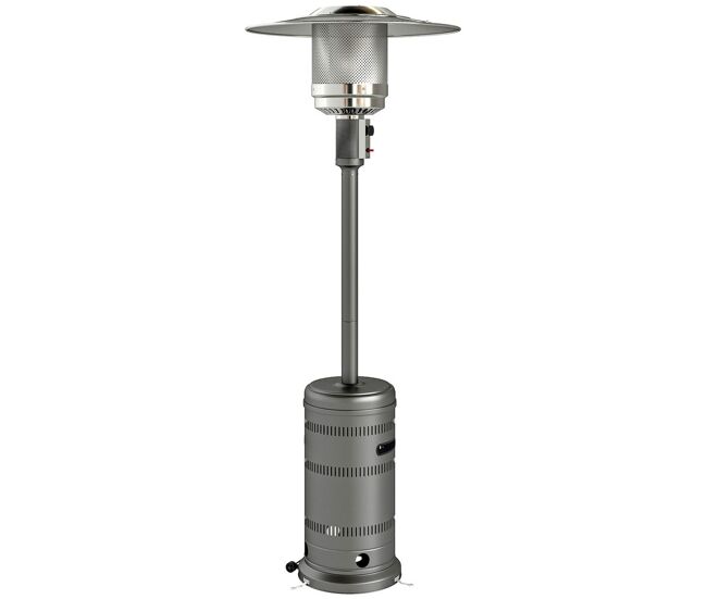 Outsunny aquecedor a gás butano 13 kw aquecedor de exterior a gás portátil com temperatura ajustável proteção contra tombos ignição piezoelétrica e
