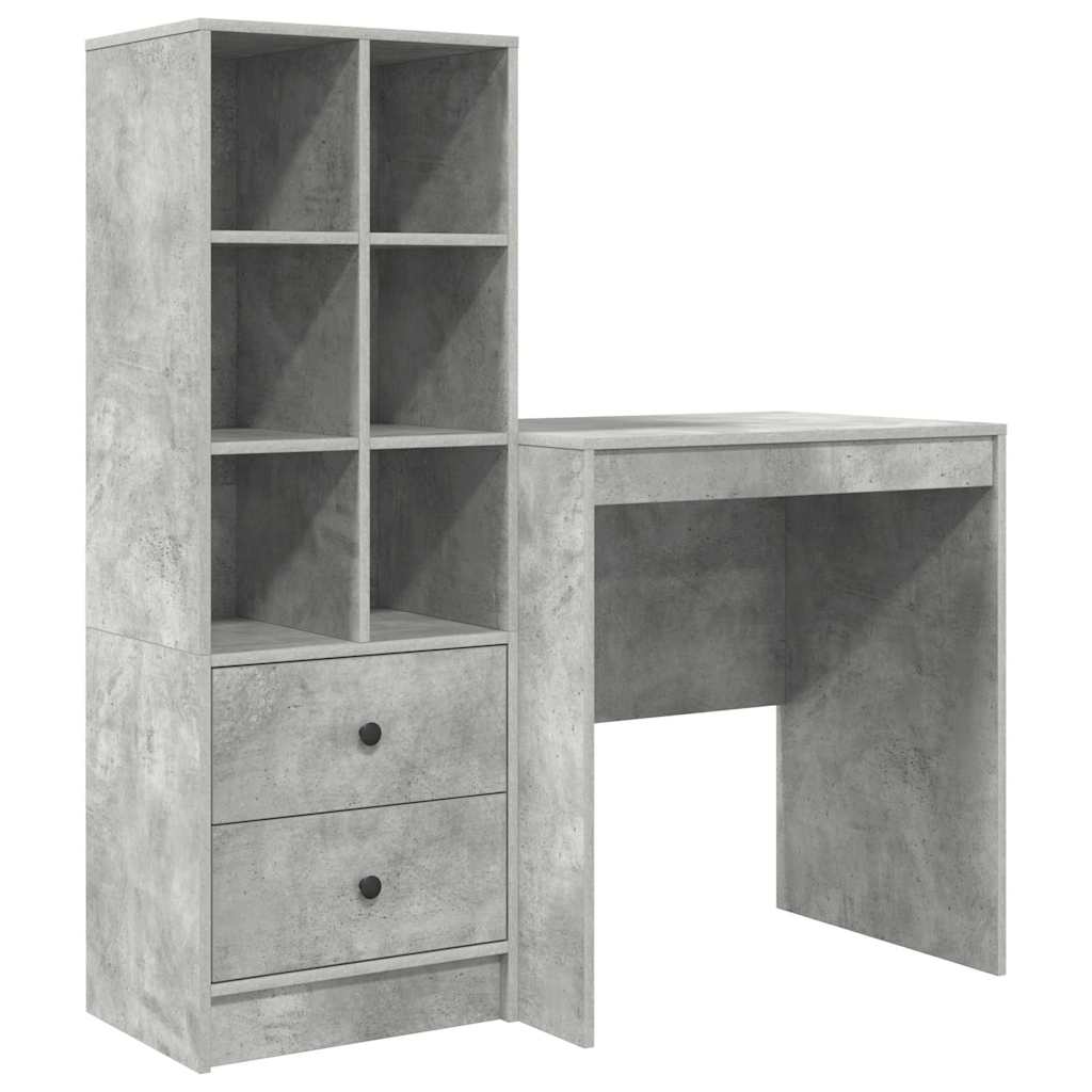 Secretária escrivaninha de computador - com armazenamento 2 pcs cinzento 70 x 50 x 76 cm