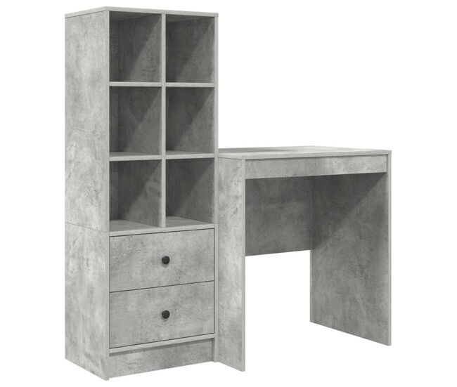 Secretária escrivaninha de computador - com armazenamento 2 pcs cinzento 70 x 50 x 76 cm